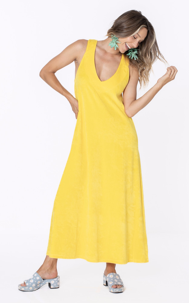 la canadienne Robe longue éponge jaune