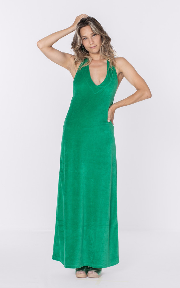 la canadienne Robe longue éponge vert