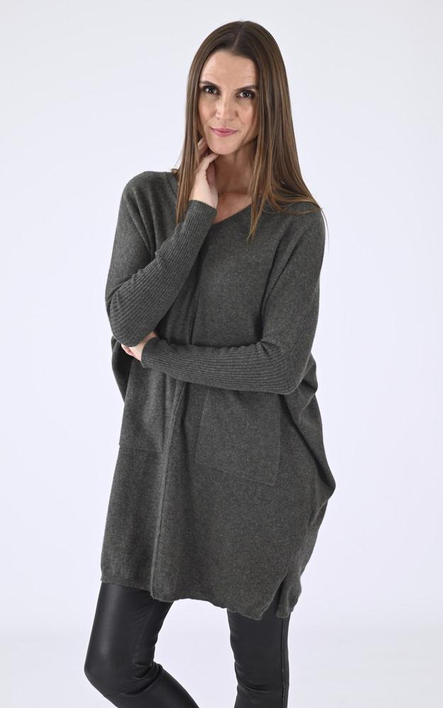 la canadienne Robe pull cachemire kaki