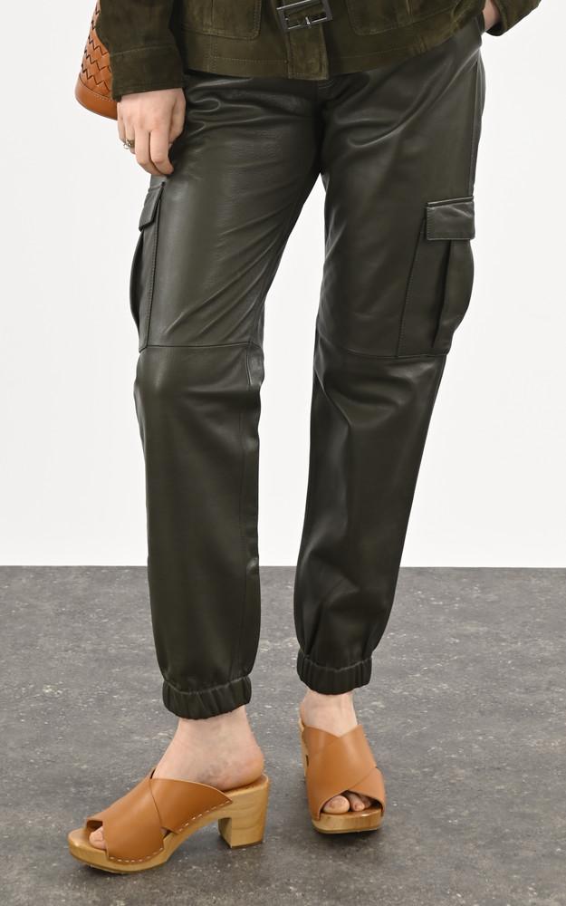 La Canadienne Sabots En Cuir Arline Cognac