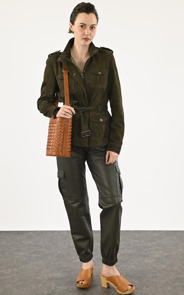 la canadienne Sabots en cuir Arline cognac