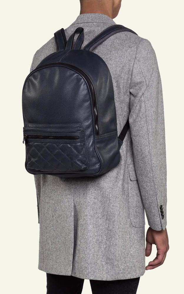 la canadienne Sac à dos cuir bleu