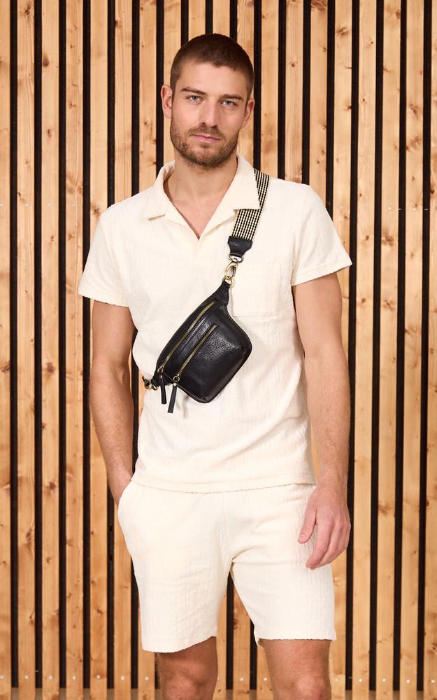 la canadienne Sac banane cuir noir