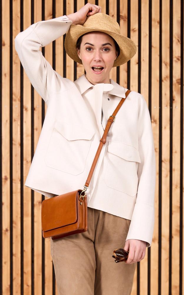 La Canadienne Sac Bandoulière Mini Cuir Cognac