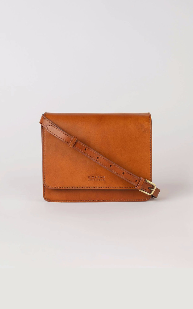 la canadienne Sac bandoulière mini cuir cognac