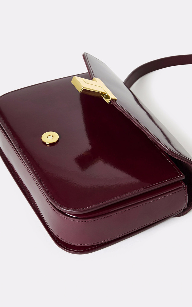 La Canadienne Sac En Cuir Bordeaux Brillant