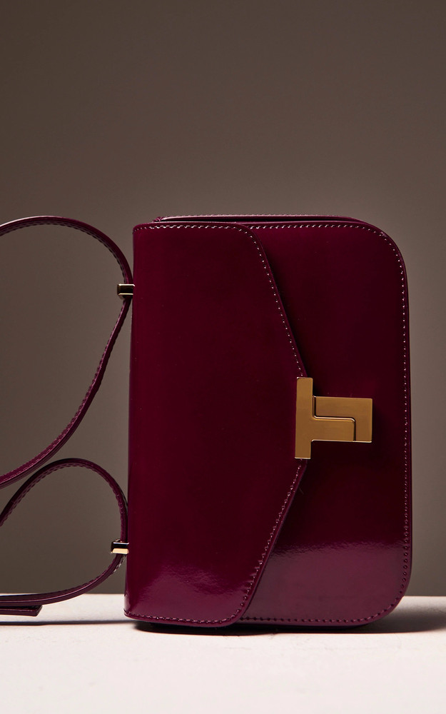 La Canadienne Sac En Cuir Bordeaux Brillant