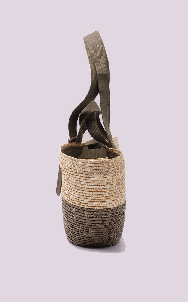 La Canadienne Sac En Paille Berry Kaki