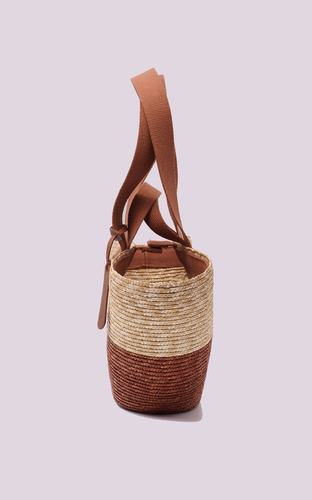 La Canadienne Sac En Paille Berry Marron