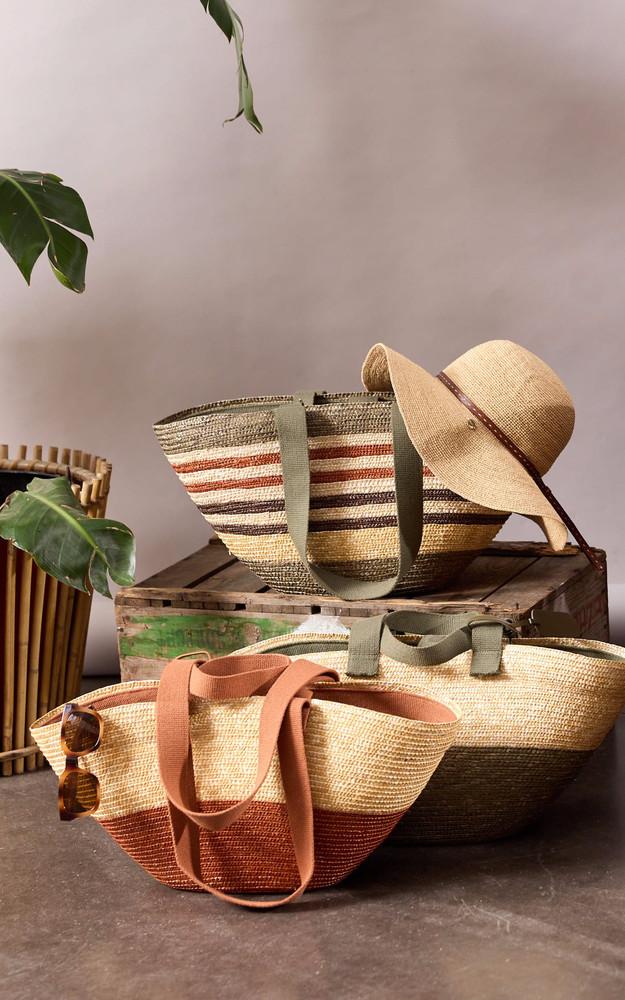 La Canadienne Sac En Paille Berry Marron