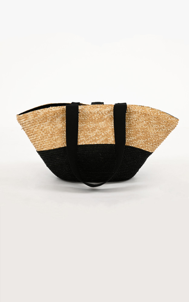 la canadienne Sac en paille Berry noir