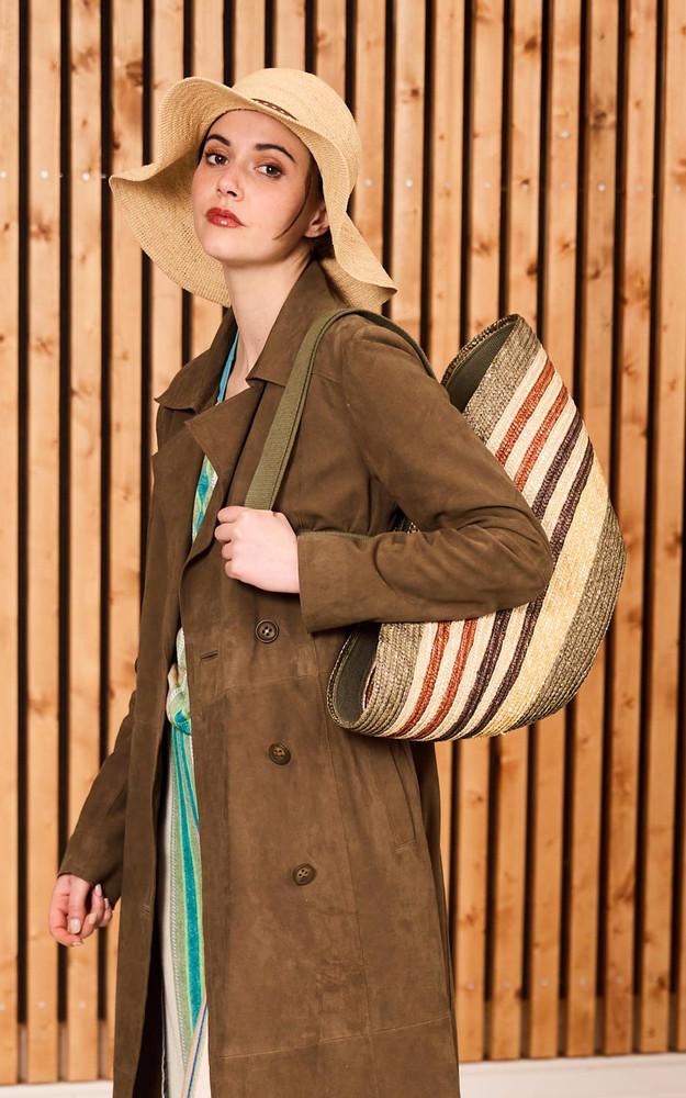 La Canadienne Sac En Paille Roberts Kaki/marron
