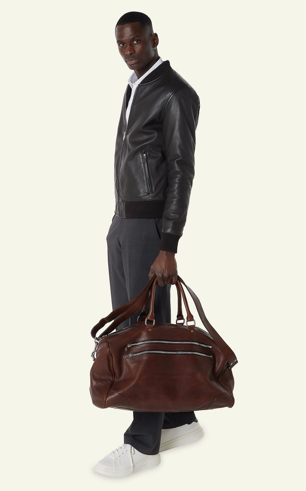 La Canadienne Sac Week-end Cuir Marron