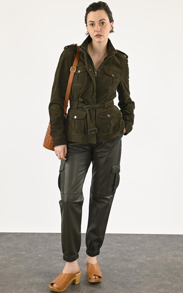 la canadienne Saharienne cuir velours kaki