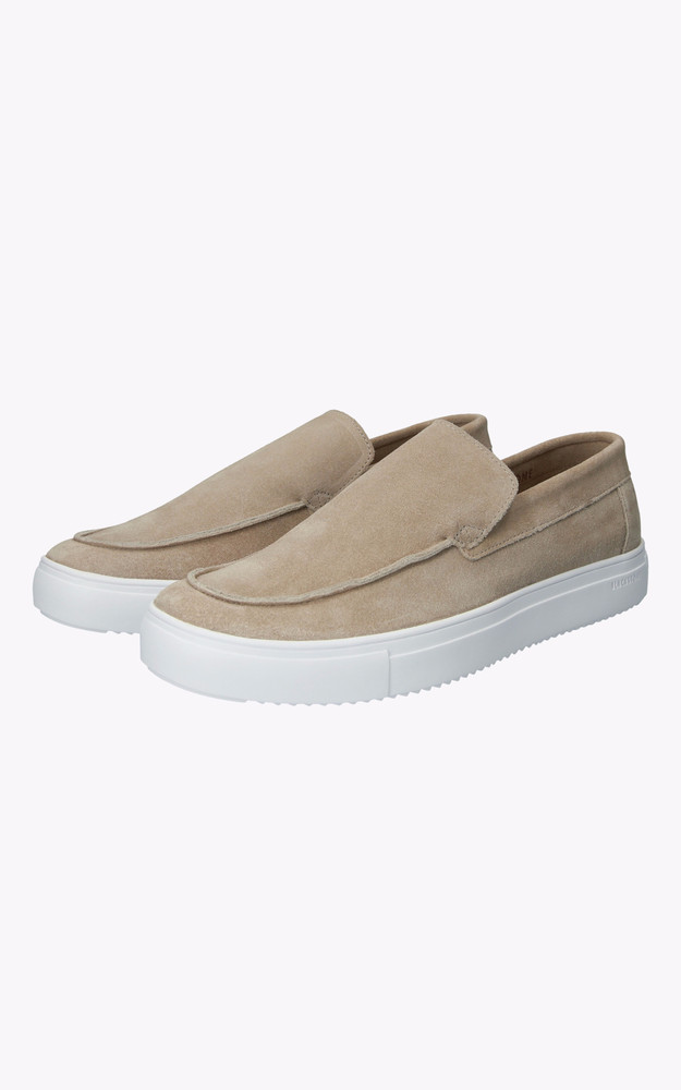 la canadienne Slip-on cuir nubuck BG150 beige