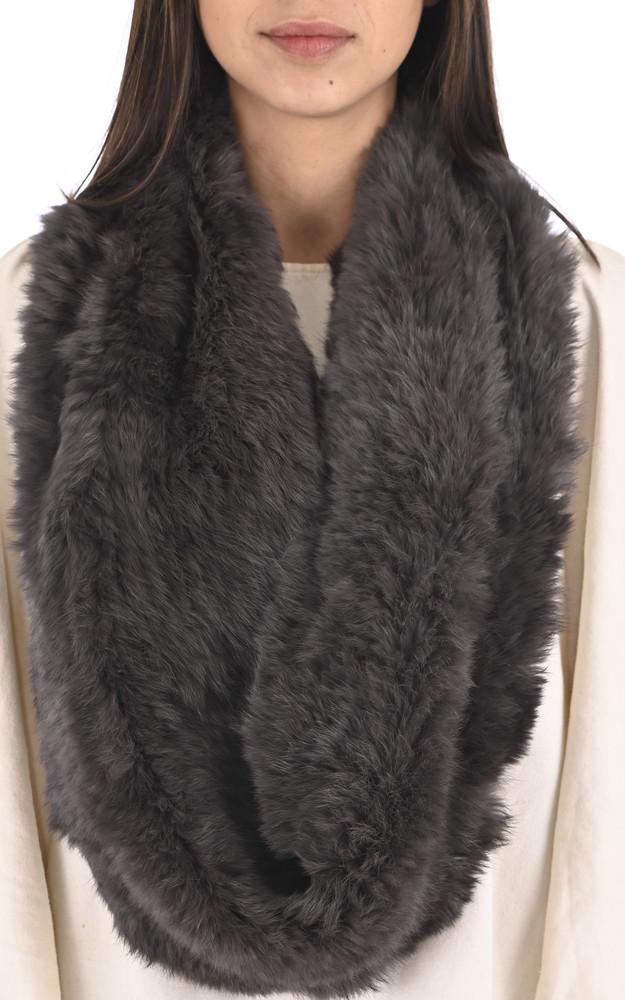 La Canadienne Snood Fourrure Lapin Kaki Gris