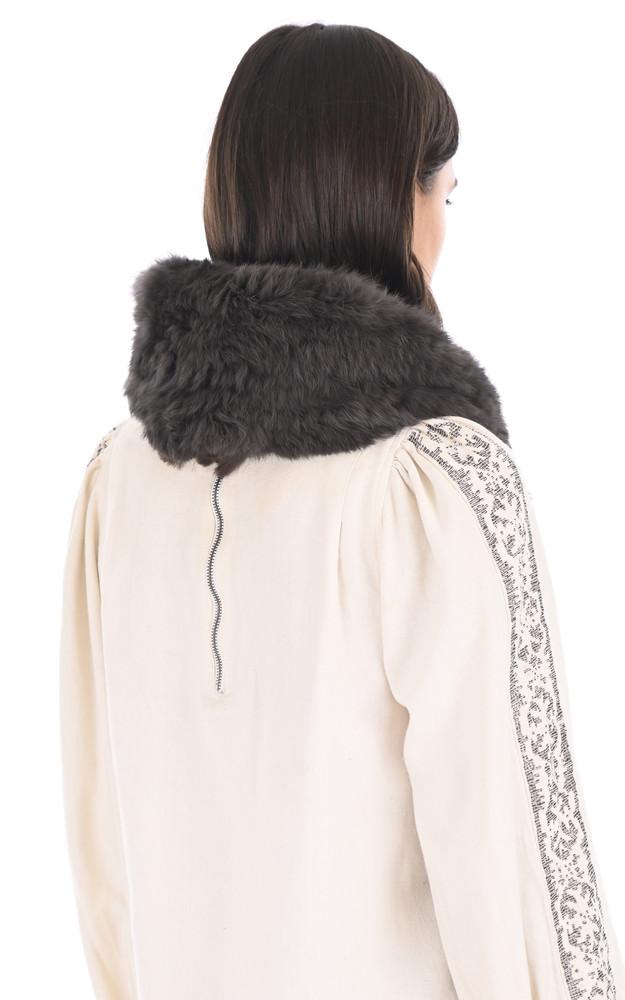 La Canadienne Snood Fourrure Lapin Kaki Gris