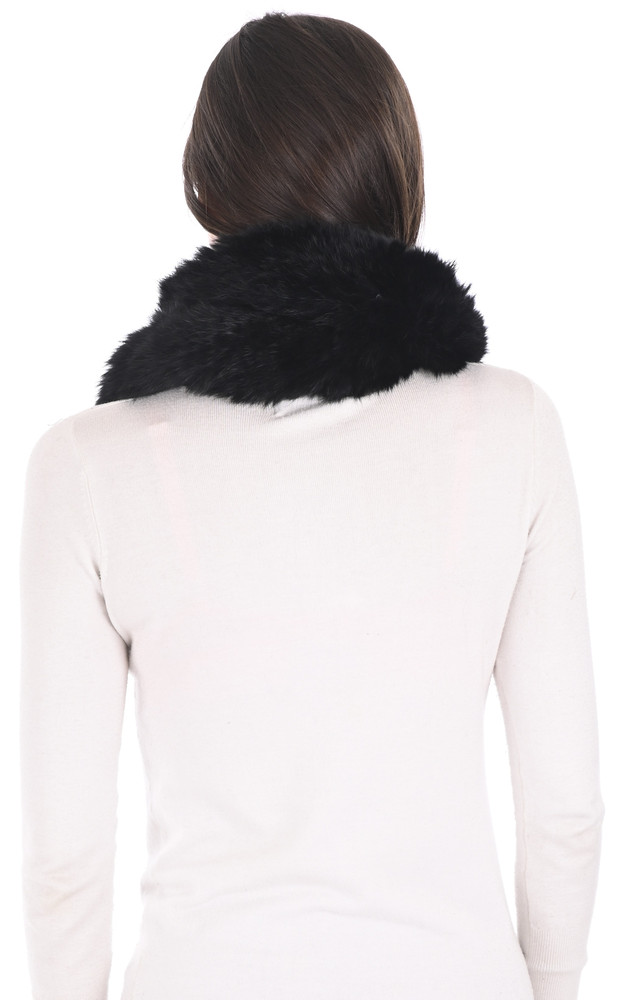 La Canadienne Snood Fourrure Lapin Noir