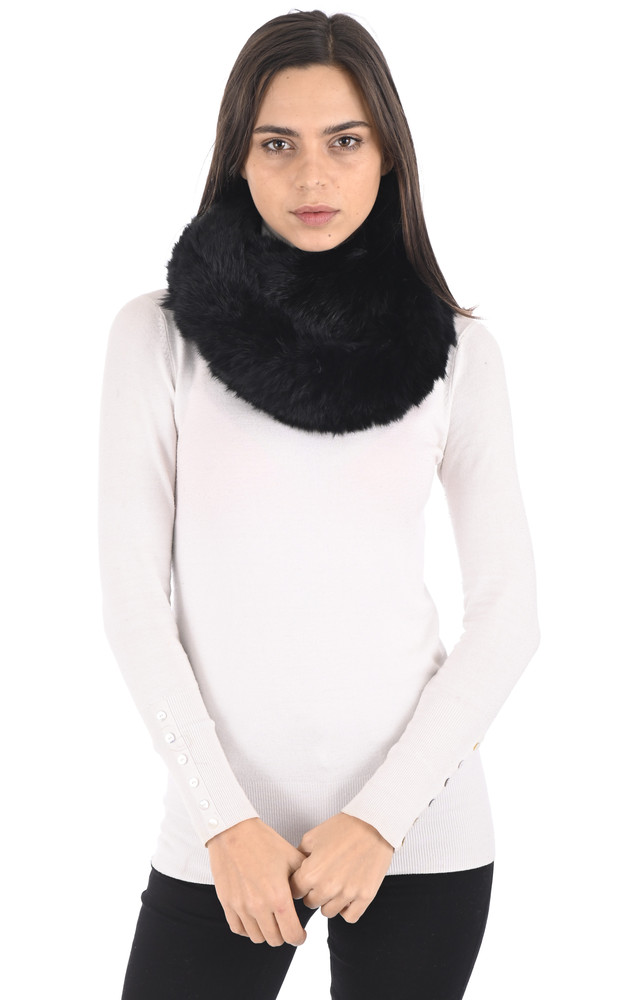 la canadienne Snood fourrure lapin noir