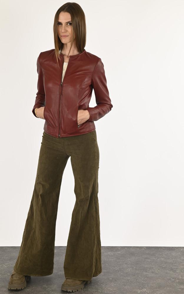 La Canadienne Spencer Agneau Rouge Femme