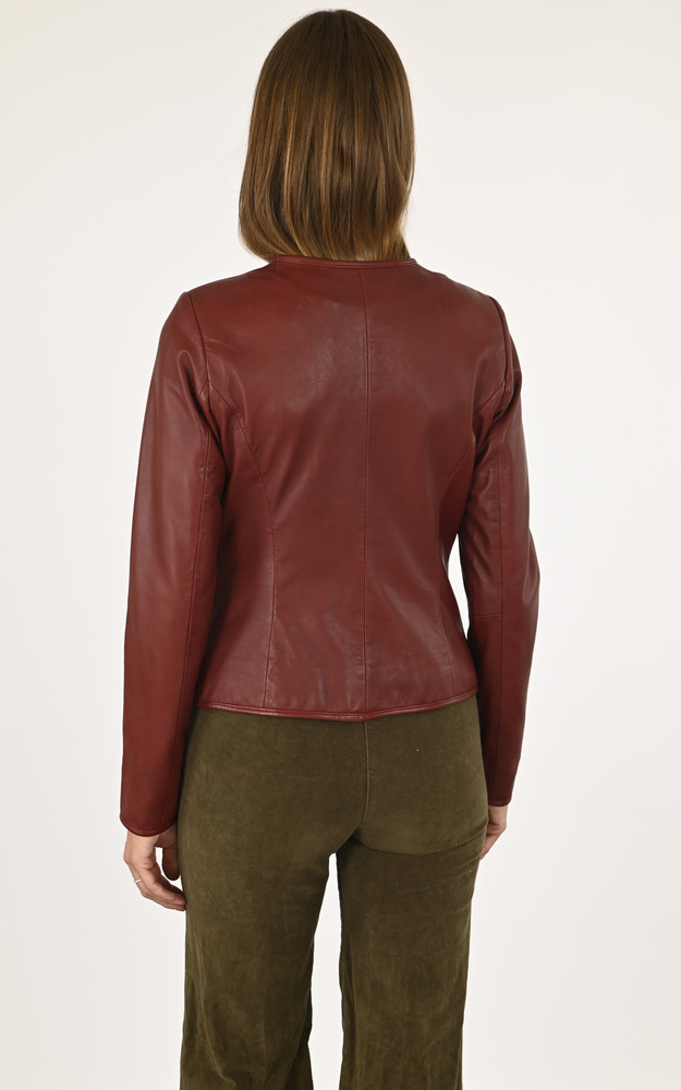 La Canadienne Spencer Agneau Rouge Femme