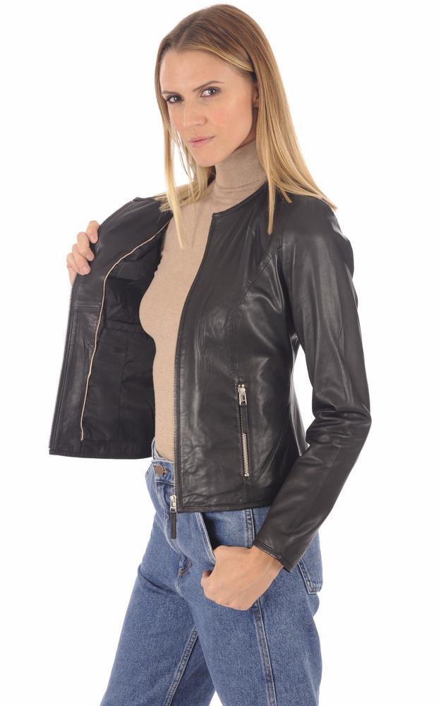 La Canadienne Spencer Cuir Agneau Noir