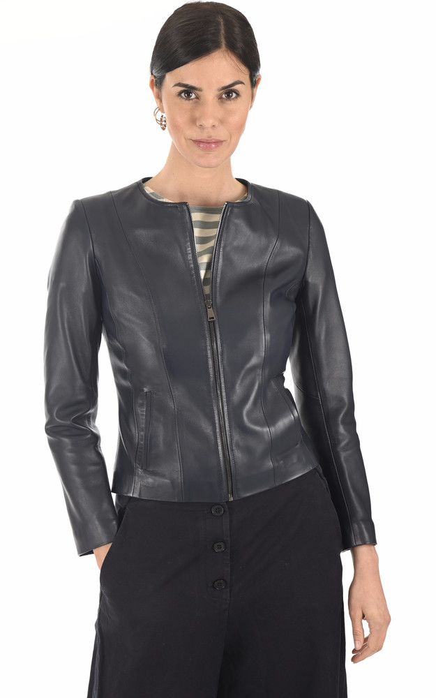 la canadienne Spencer cuir bleu marine