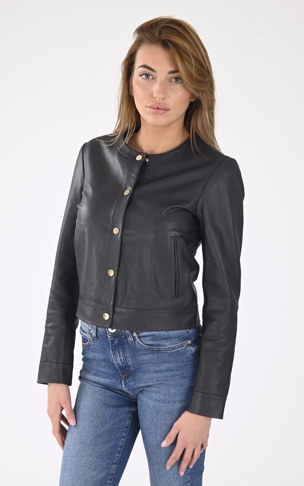 La Canadienne Spencer Cuir Marion Bleu Marine