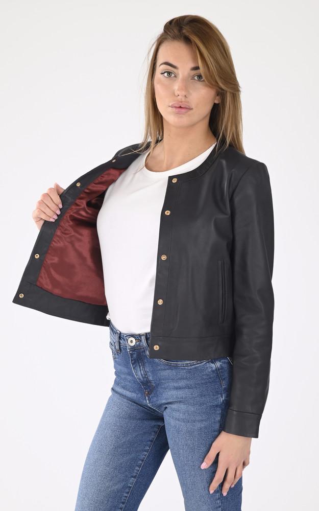 La Canadienne Spencer Cuir Marion Bleu Marine