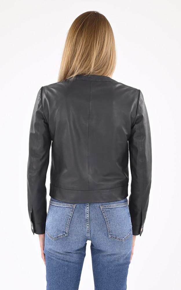 La Canadienne Spencer Cuir Marion Bleu Marine