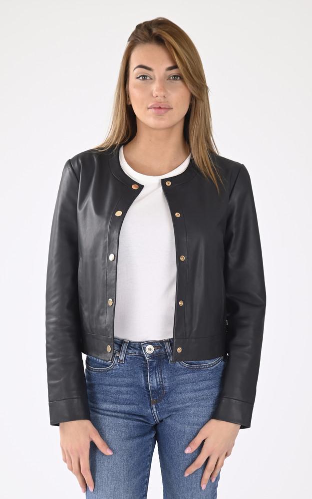 la canadienne Spencer cuir Marion bleu marine