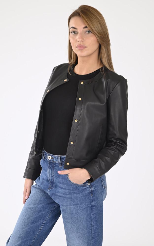 La Canadienne Spencer Cuir Marion Bleu Noir