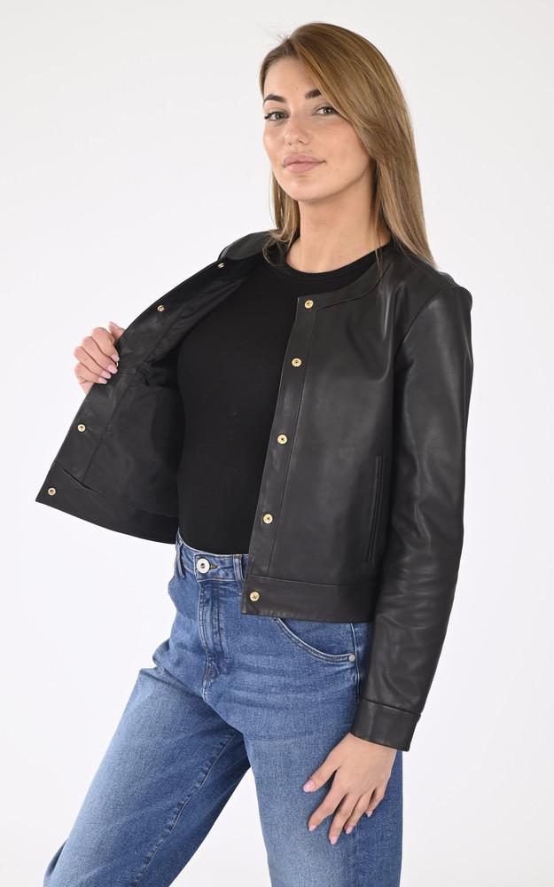 La Canadienne Spencer Cuir Marion Bleu Noir