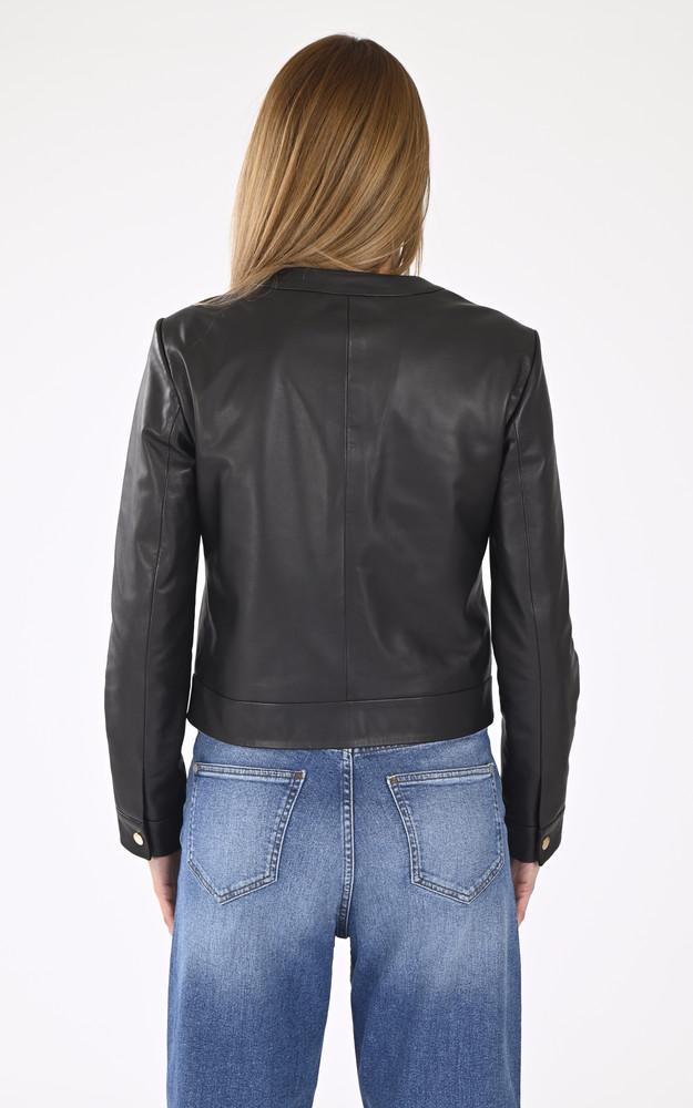 La Canadienne Spencer Cuir Marion Bleu Noir