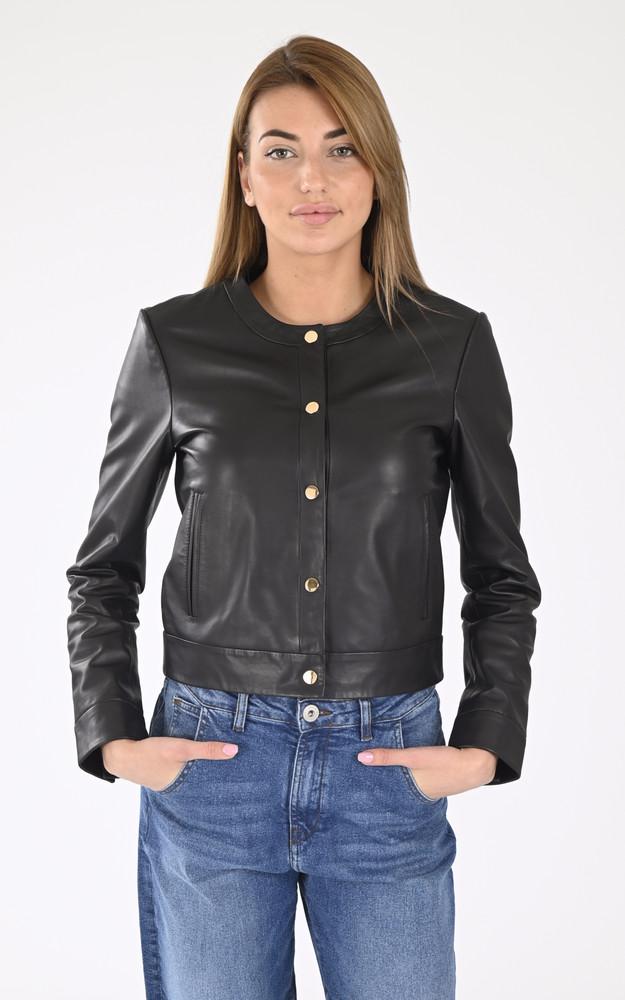 la canadienne Spencer cuir Marion bleu noir