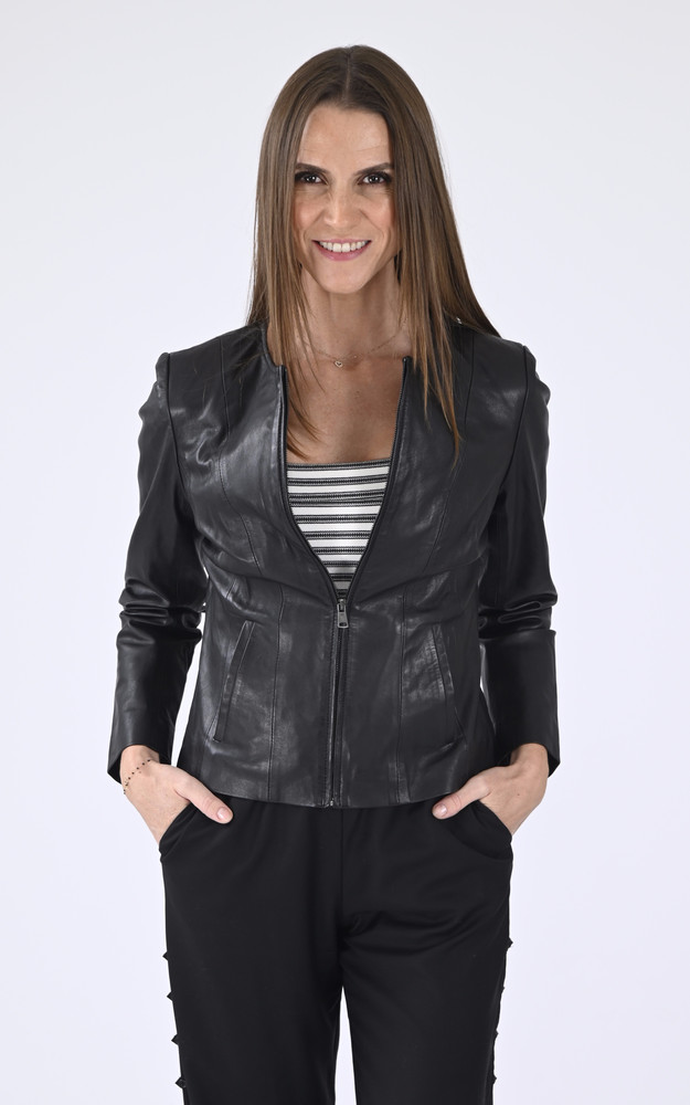 la canadienne Spencer cuir noir