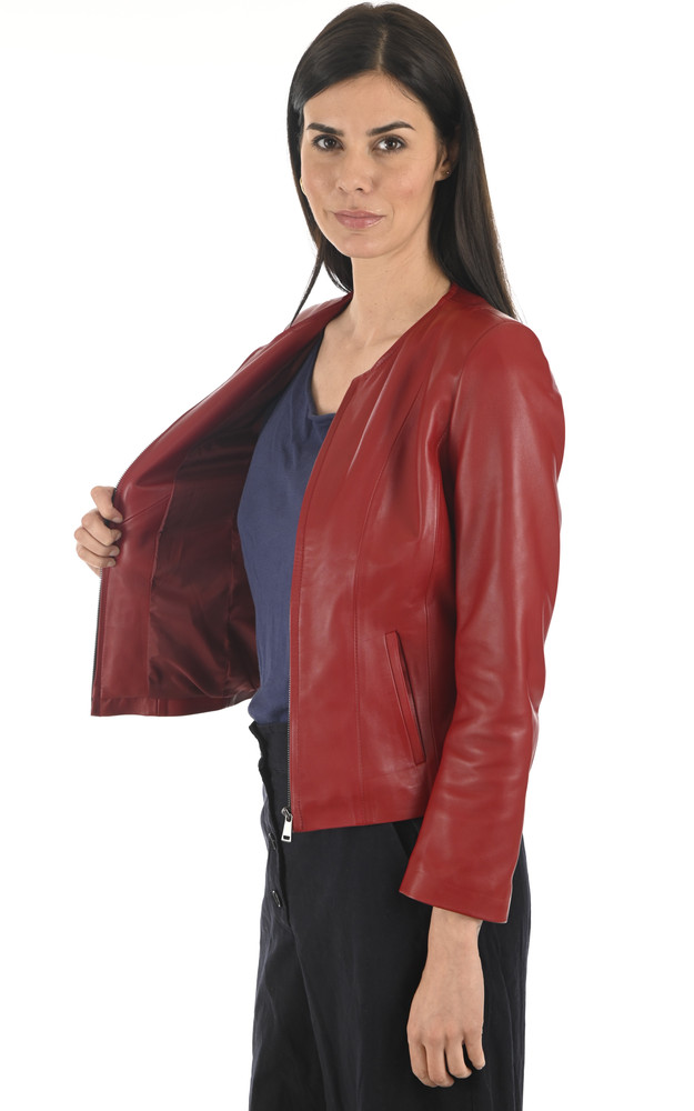 La Canadienne Spencer Cuir Rouge