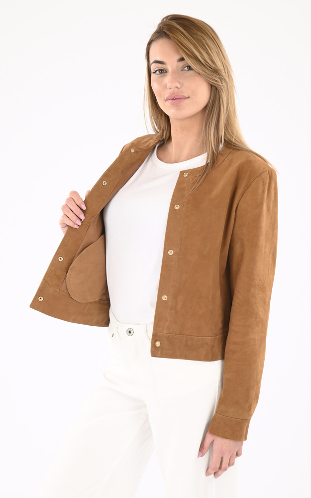 La Canadienne Spencer Velours Marion Cognac