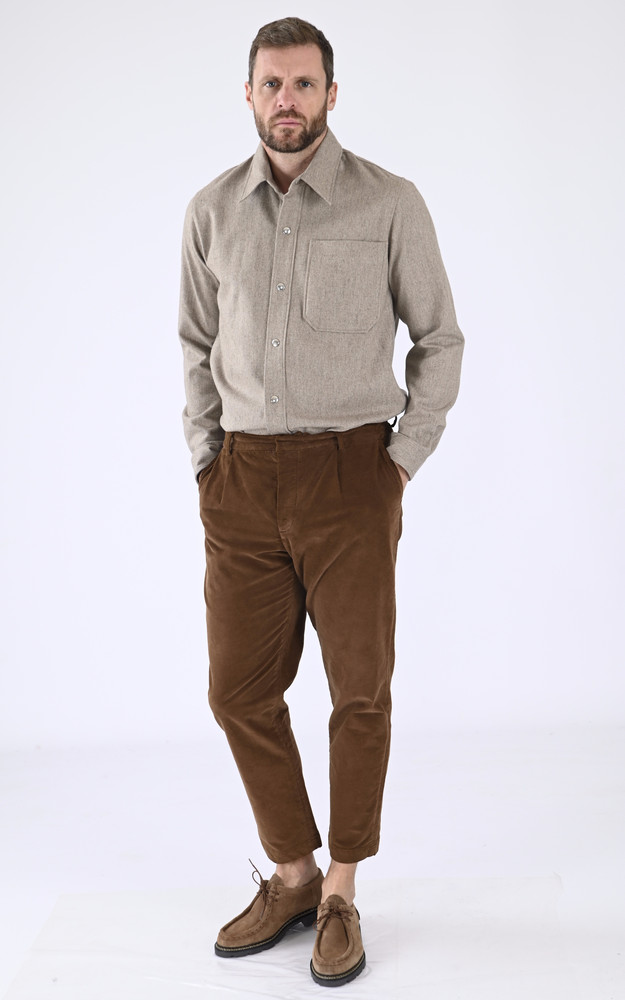 La Canadienne Surchemise En Flanelle Beige