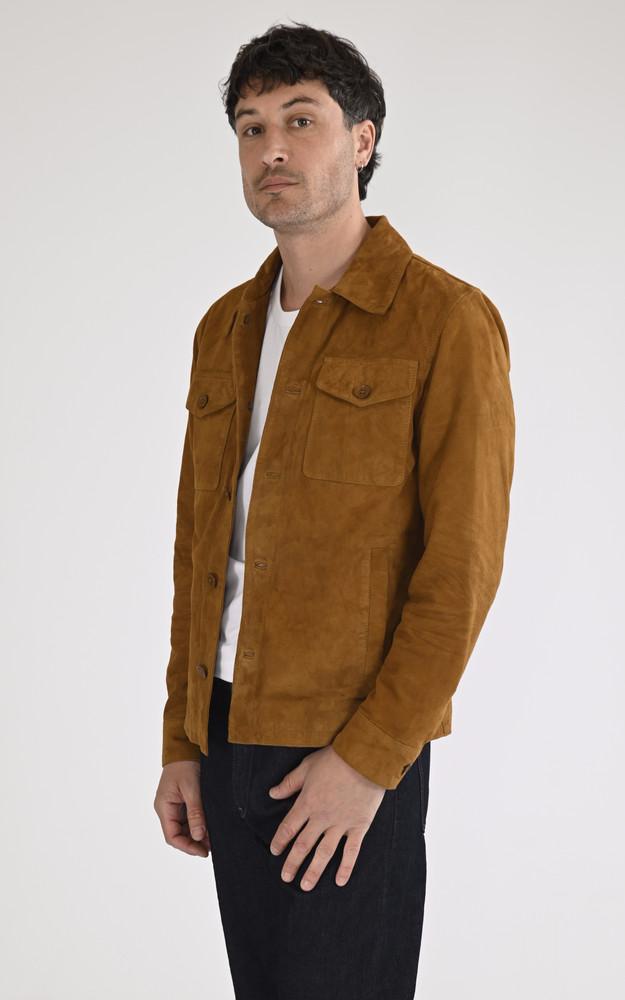 la canadienne Surchemise Houston velours cognac
