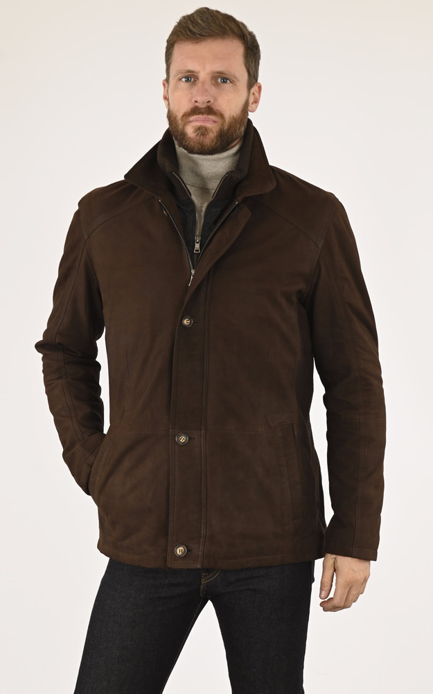 la canadienne Surveste agneau nubuck marron