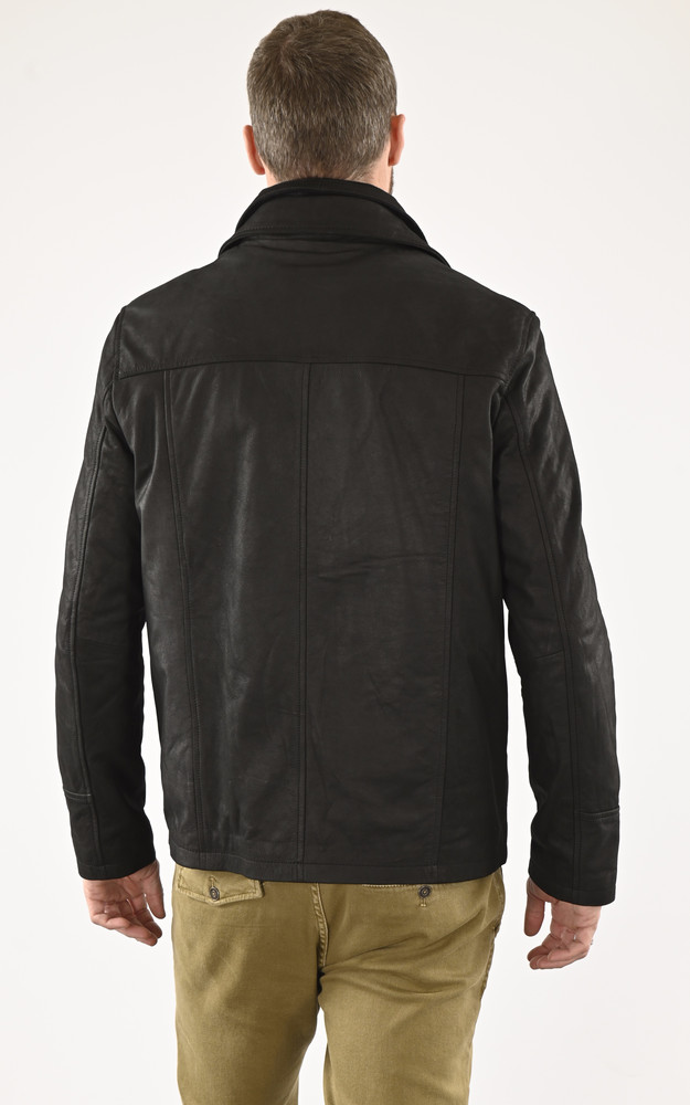 La Canadienne Surveste Confort Cuir Nubuck Noir