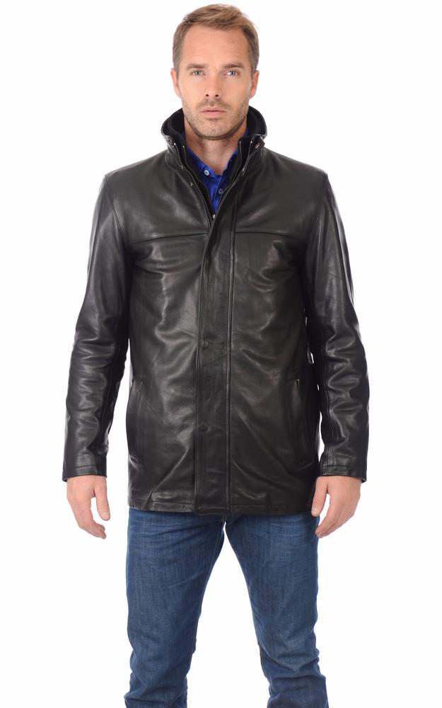 La Canadienne Surveste Noire Cuir Grainé Chaud