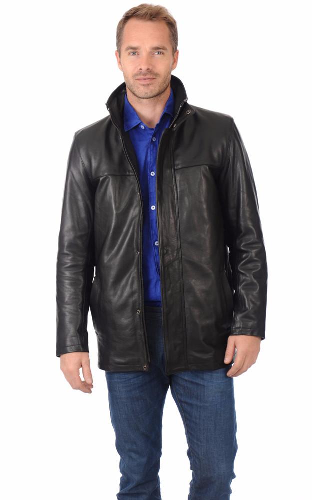 la canadienne Surveste Noire Cuir Grainé Chaud