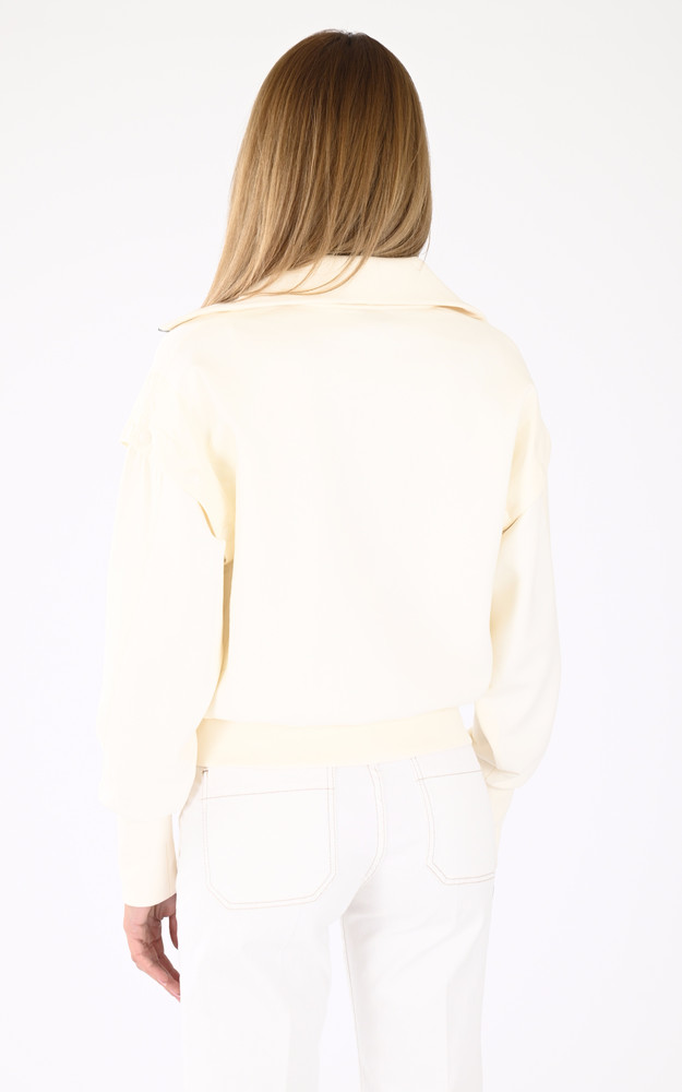 La Canadienne Sweat 2 En 1 MIXED MEDIA TOP Blanc