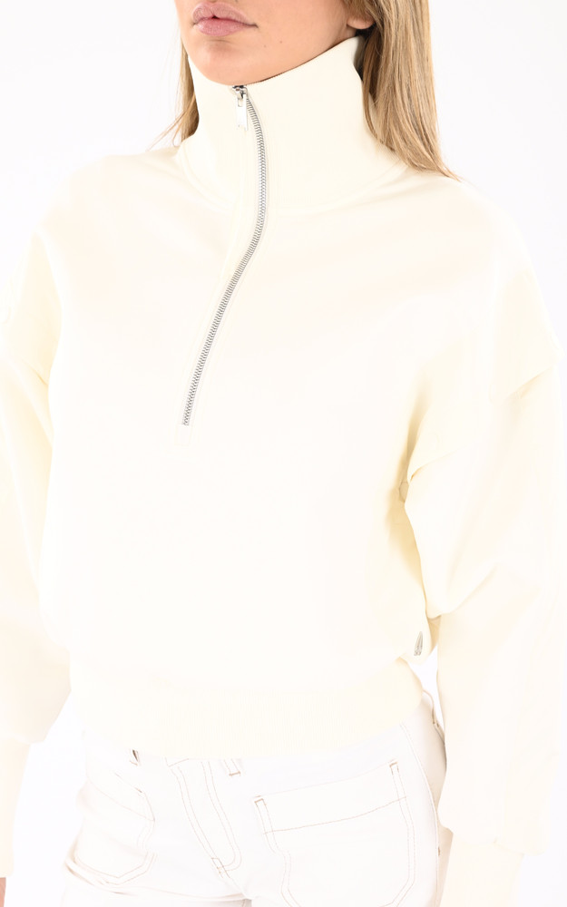 La Canadienne Sweat 2 En 1 MIXED MEDIA TOP Blanc