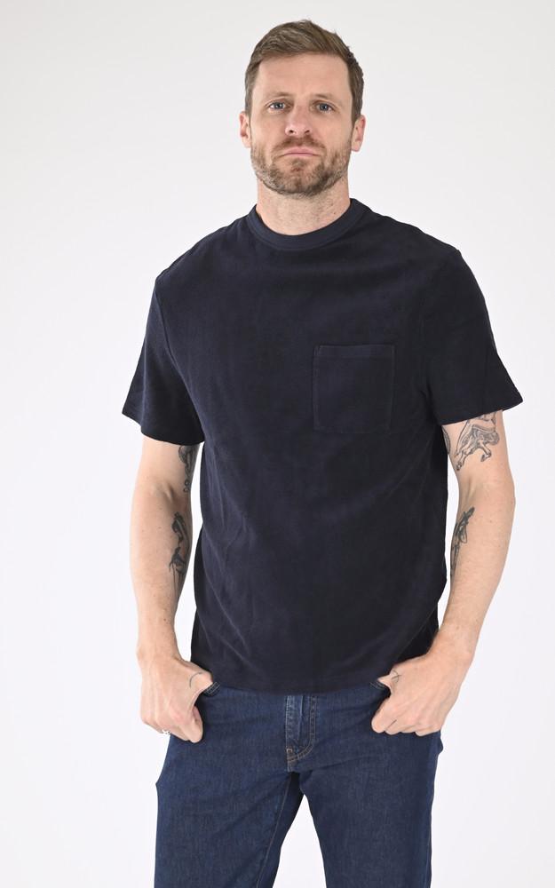 la canadienne T-shirt coton éponge bleu marine