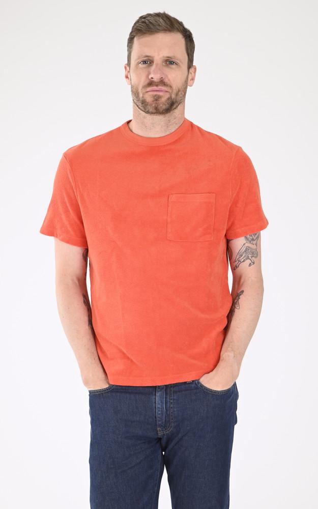 la canadienne T-shirt coton éponge orange