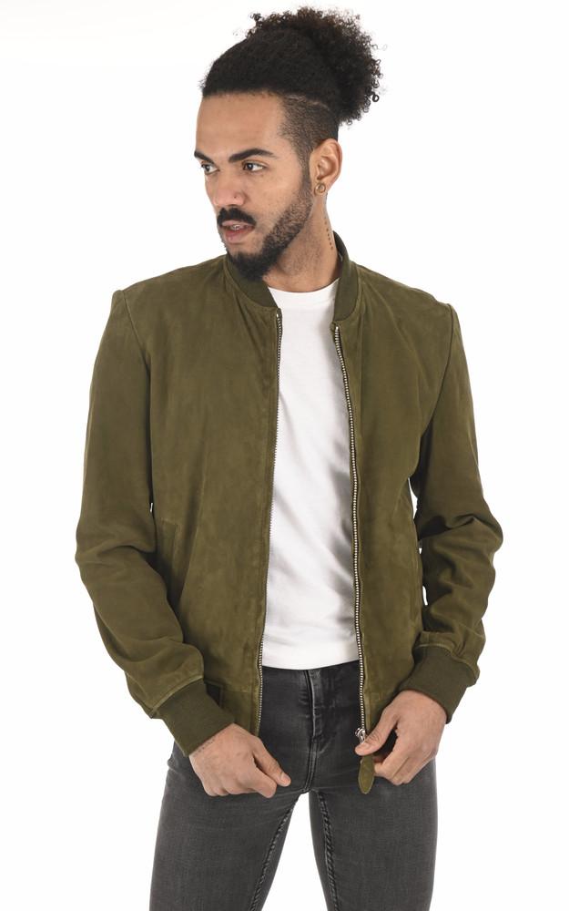 la canadienne Teddy cuir velours LC300 Kaki