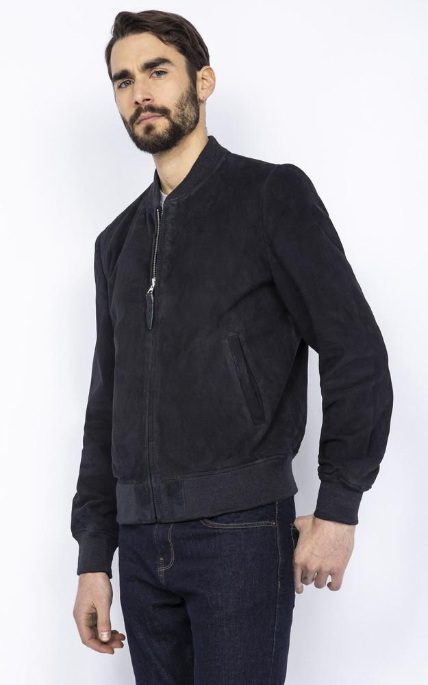 la canadienne Teddy cuir velours LC300 Navy